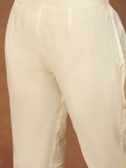 Women Ethnic Motifs Embroidered Panelled Thread Work Kurta with Trousers & With Dupatta