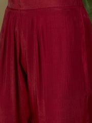 Woven Design Straight Kurta With Trousers & Dupatta