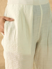 Floral Embroidered Empire Thread Work Kurta with Trousers & With Dupatta