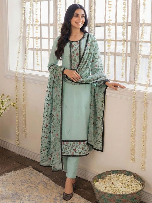 Blue Embroidered Casual & Festive Pant Style Suit
