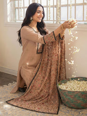 Brown Embroidered Casual & Festive Pant Style Suit