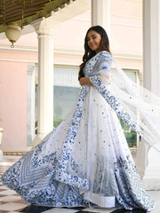White Designer Wedding Festive Wear Lehenga Choli