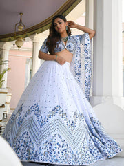 White Designer Wedding Festive Wear Lehenga Choli
