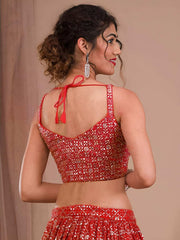 Red Designer Wedding Festive Wear Lehenga Choli