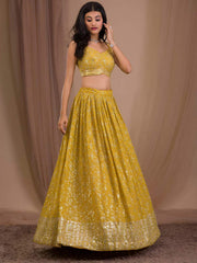 Yellow Designer Wedding Festive Wear Lehenga Choli