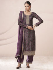 Purple Printed Pakistani Pant Suit