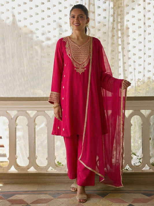 Designer Style Pink Festive Pant Style Salwar Suit