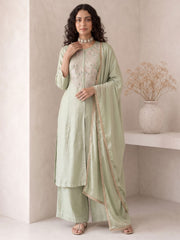 Green A Line Anarkali Style Festive Salwar Suit