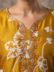 Mustard Cotton Silk Ethnic Salwar Suit