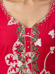 Pink Cotton Silk Ethnic Salwar Suit