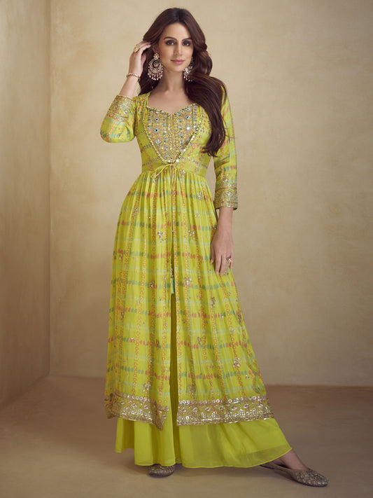 Chinon Green Trendy Salwar Kameez
