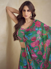 Green Readymade Salwar Suit For Party