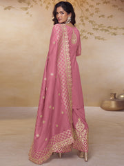 Superb Pink Silk Palazzo Salwar Suit