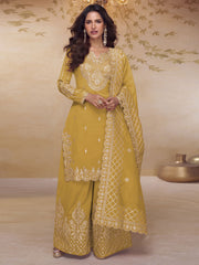 Yellow Silk Readymade Salwar Suit