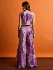 Floral Organza Embroidered Top with Palazzos