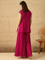 Embroidered Top with Palazzos