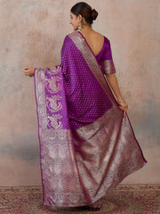 Ethnic Motifs Zari Silk Blend Handloom Saree
