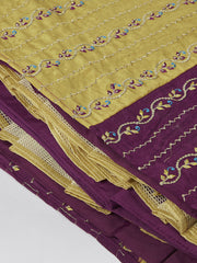 Burgundy Chiffon Position print with Sequins embroidery Semi-Stitched Lehenga choli and Dupatta