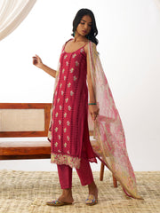 Red Chikankari Embroidery Salwar Suit