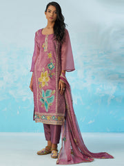 Mauve Pant Suit With Dupatta