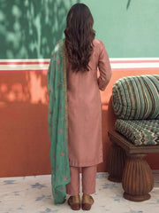 Pink Firozi Floral Embroidered Straight Cut Suit