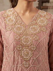 Peach Color Chinnon Silk Palazzo Style Dress