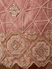 Peach Color Chinnon Silk Palazzo Style Dress