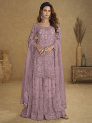 Dusty Pink Embroidered Wedding Palazzo Suit