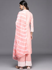 Floral Embroidered Regular Chikankari Kurta with Palazzos & With Dupatta