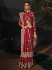 Red Wedding Festive Designer Saree