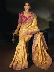 Mustard Wedding Festive Designer Saree