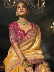 Mustard Wedding Festive Designer Saree