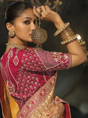 Mustard Wedding Festive Designer Saree