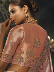 Peach Wedding Festive Designer Saree