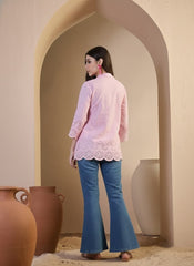 Shirt Collar Embroidered Tunic