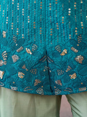Organza Embellished Tunic with Palazzos