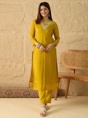 Women Ethnic Motifs Embroidered Regular Mirror Work Kurta with Trousers & With Dupatta (Copy)