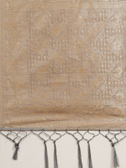 Grey & Golden Woven Design Zari Banarasi Saree