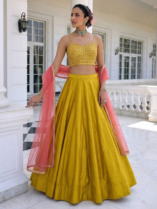 Solara Sunlit Yellow Silk Lehenga Set