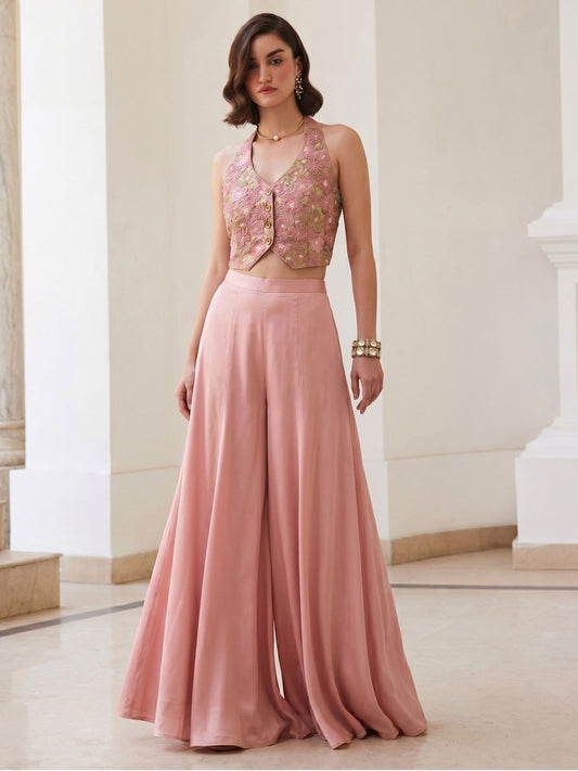 Blush Pink Indo Western Palazzo Set