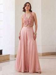 Blush Pink Indo Western Palazzo Set