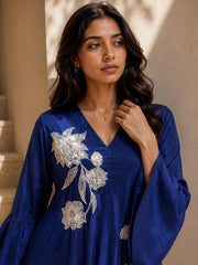 Beautiful Blue Natural Crepe Indo Western Co Ords Set