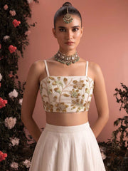 Silk Lehenga Choli In Off White Colour