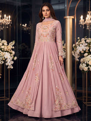 Pink Front Slit Style Wedding Skirt Anarkali Suit