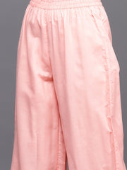 Floral Embroidered Regular Chikankari Kurta with Palazzos & With Dupatta