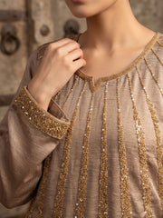 Rose Gold Handwork Embroidered Palazzo Suit