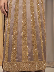 Rose Gold Handwork Embroidered Palazzo Suit