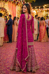 Luxurious Pink Georgette Suit Set with Diamond Embroidery Work for Women