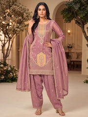 Heavy Beads Pink Embroidered Palazzo Style Dress