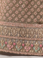 Heavy Beads Grey Embroidered Palazzo Style Dress